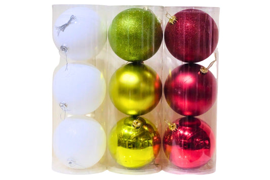 Xmas Baubles 15cm Pk3 3 Asstd