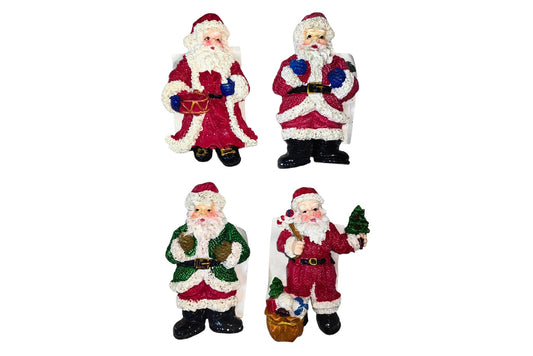 Santa Claus Fridge Magnet 8cm 4 Asstd
