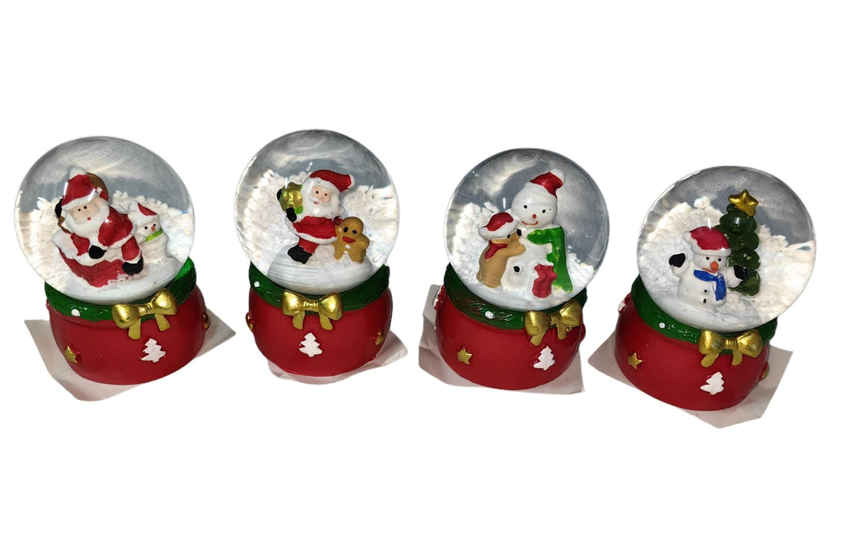 Christmas Mini Snow Globe 4.5x6cm 4 Asstd PDU