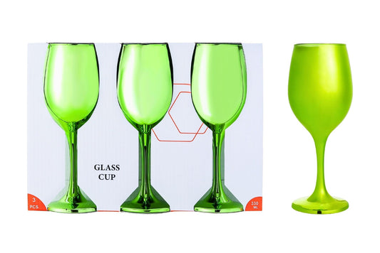 Wine Glasses Green 180ml Pk3