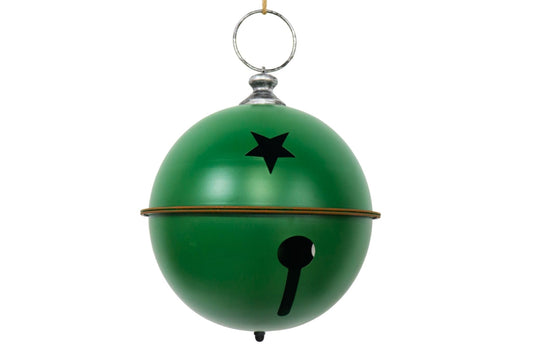 Metal Xmas Bell Green 30x37cm