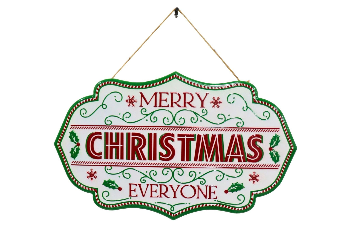 Metal Wall Xmas Sign Farm Home/Merry Christmas 47x29cm