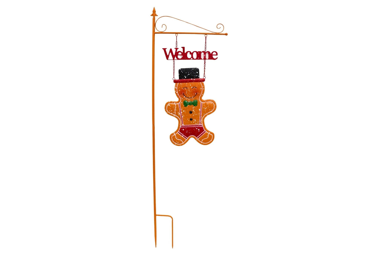 Metal Gingerbread Welcome Garden Stake 39x135cm