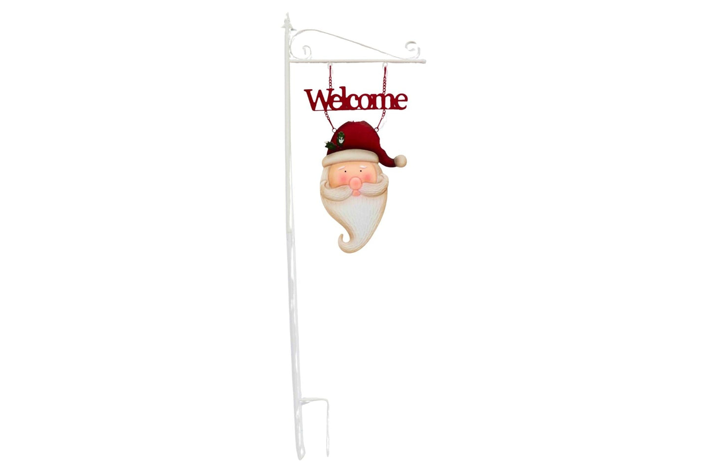 Metal Santa Face Welcome Garden Stake 39x135cm