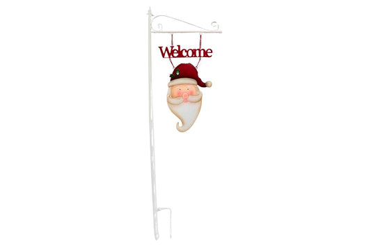 Metal Santa Face Welcome Garden Stake 39x135cm