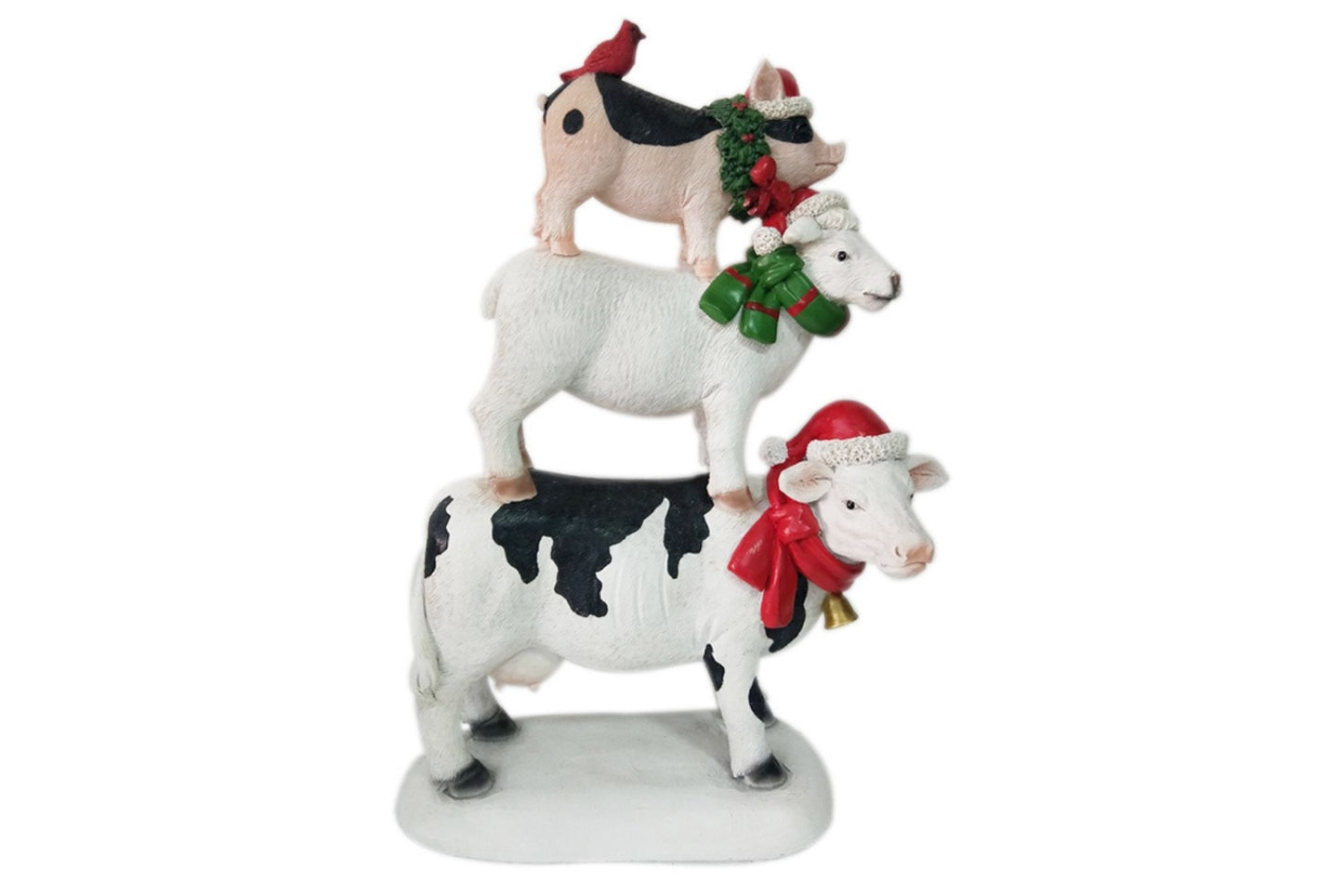 Stacked Farm Animals Statue 22.5x9.5x32.5cm