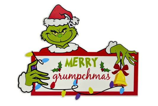 Metal Wall Art Merry Grumpchmas 39x33cm