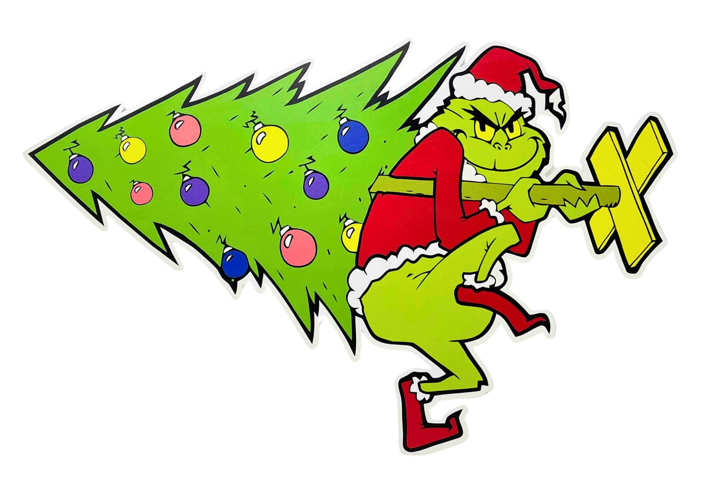 Metal Wall Art Merry Grumpchmas Tree 63x40cm