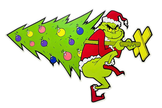 Metal Wall Art Merry Grumpchmas Tree 63x40cm