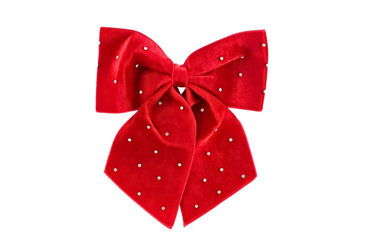 Christmas Tree Decoration Bow w/Diamond Studs 35x40cm