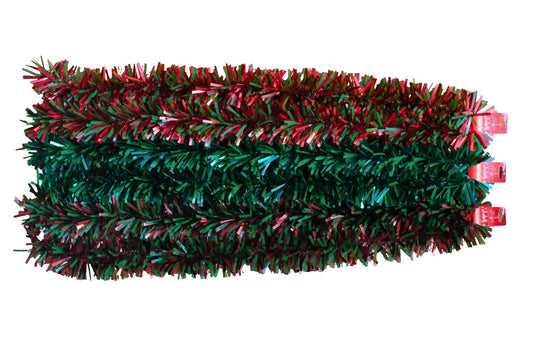 Tinsel Green Leaves 11cm x 2m 4 Asstd