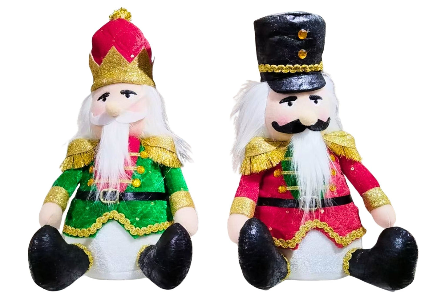 Plush Sitting Nutcracker Soldiers 30cm 2 Asstd