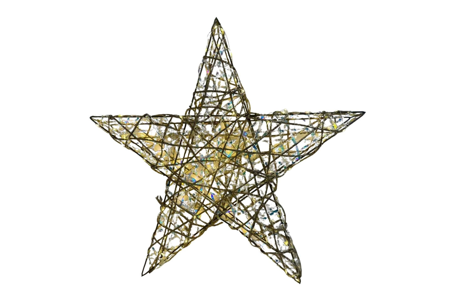 LED Twisted Gold Wire Mesh Star 50x8cm