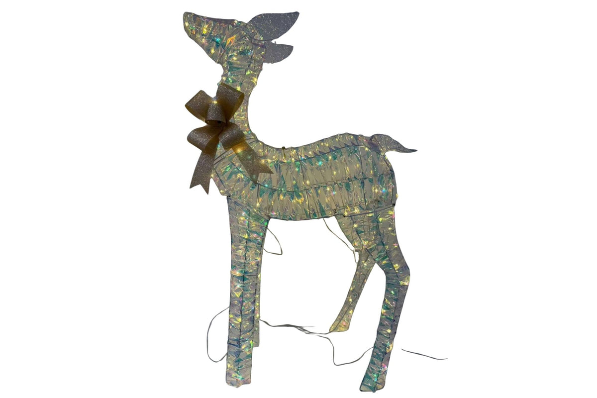 LED Twisted Iridescent Wire Mesh Reindeer 53x14x87cm