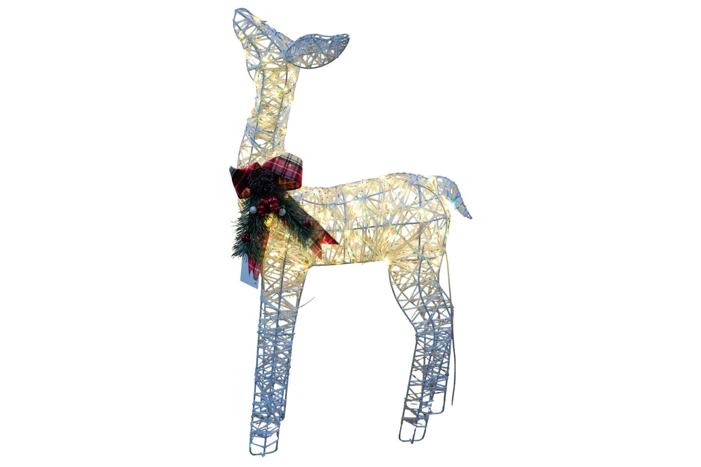 LED Twisted White Wire Mesh Reindeer 41x14x73cm