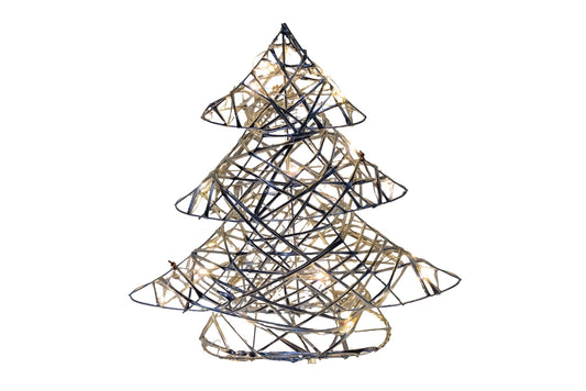 LED Twisted Silver Wire Mesh Tree 30cm B/O