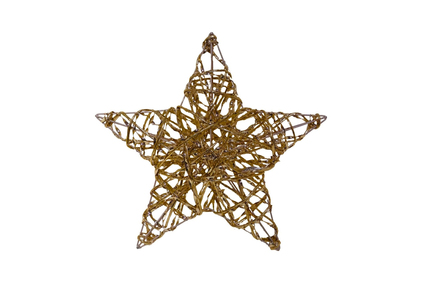 LED Twisted Gold Wire Mesh Star 30cm