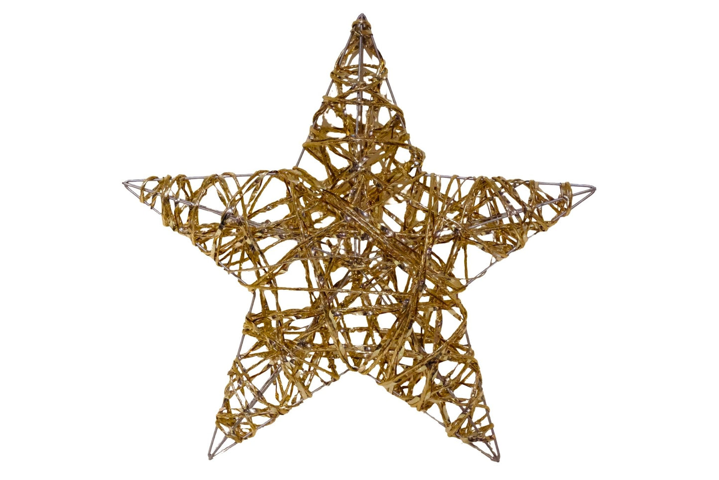 LED Twisted Gold Wire Mesh Star 40cm