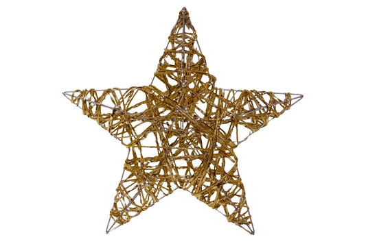LED Twisted Gold Wire Mesh Star 40cm