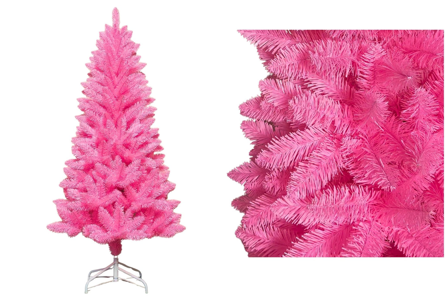 PVC Xmas Tree Pink Metal Base 285T 120cm