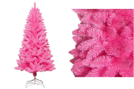 PVC Xmas Tree Pink Metal Base 444T 150cm