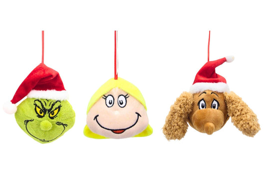 Grumpy Green Characters Hanging Head Ornament 12.5cm 3 Asstd