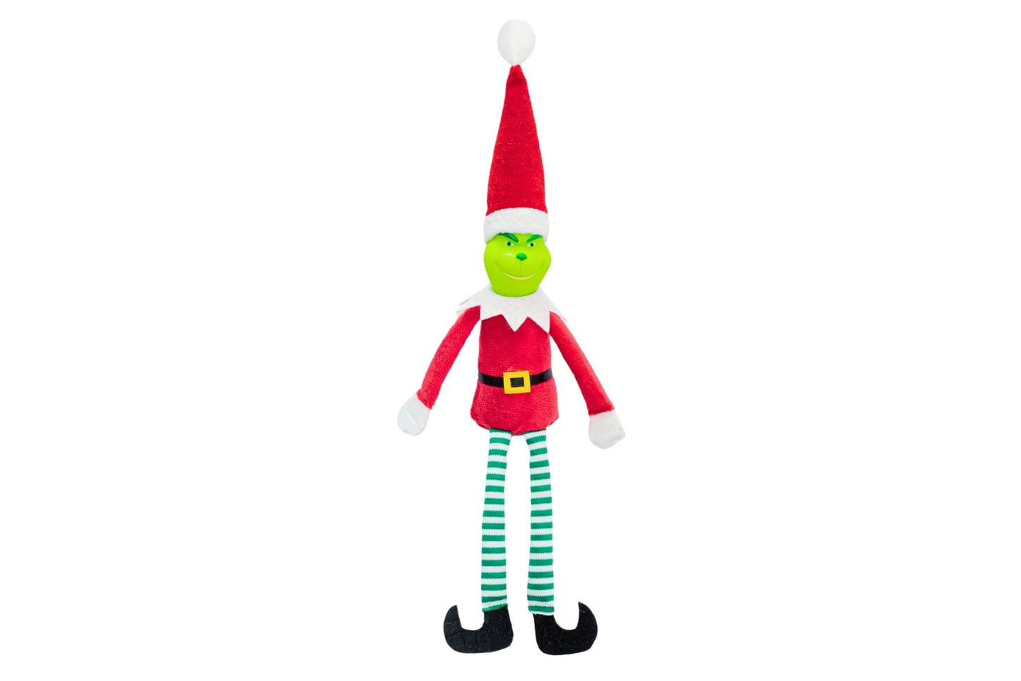 Elf Grumpy Green Long-Leg w/Hat Hanging Ornament 6x5x40cm 2 Asstd Red/Green