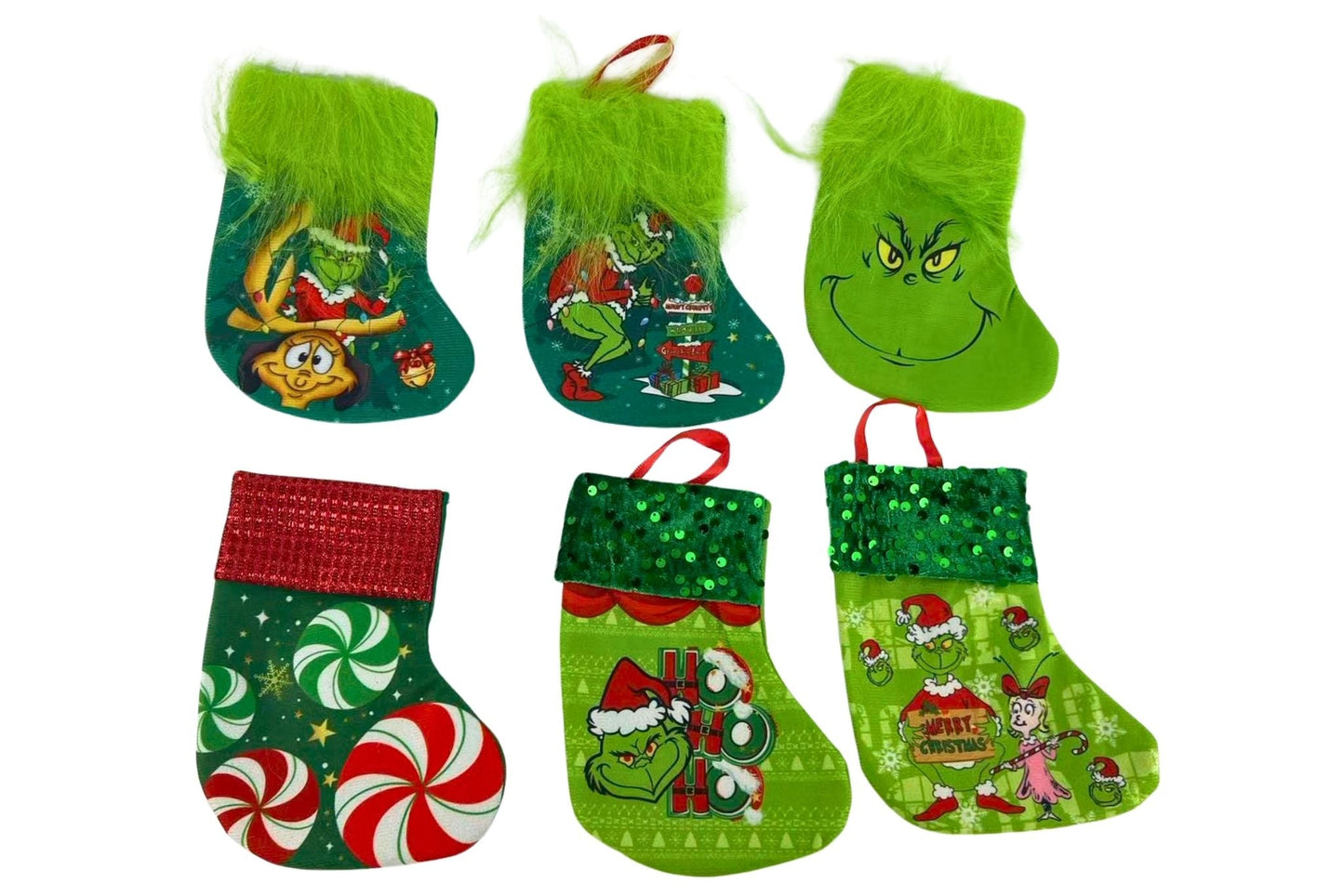 Grumpy Green Stockings 6 Asstd 19x13cm