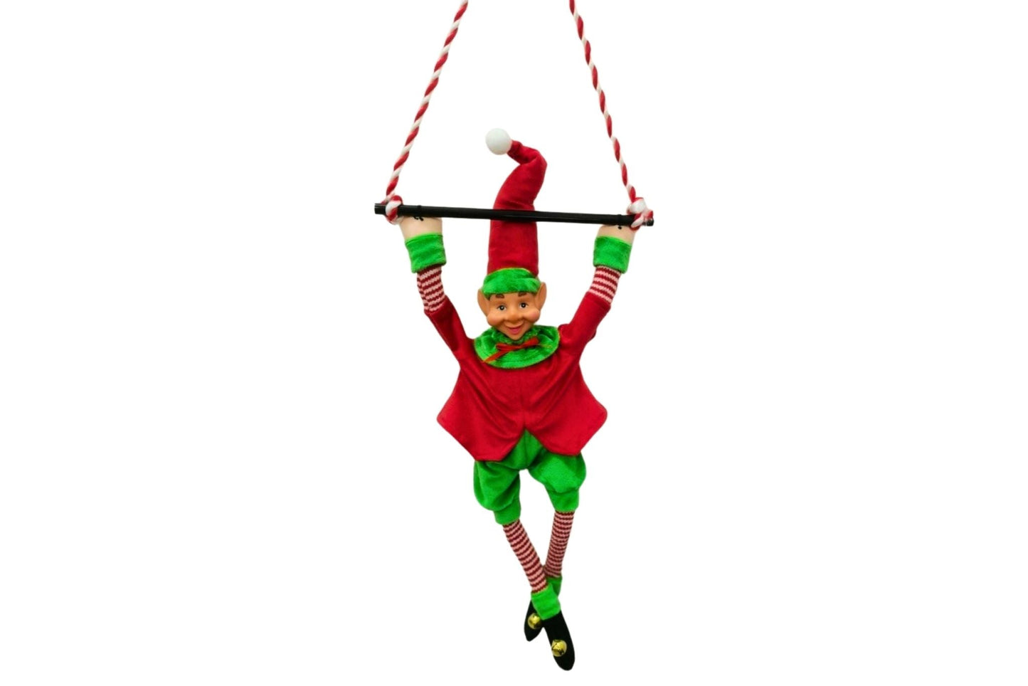 B/O Sensor Kicking-Legs Elf Hanging On Swing w/Music 25x62cm