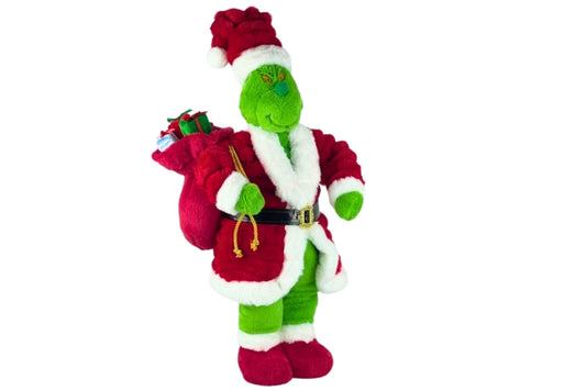 Grumpy Green in Santa Costume 40x30x73cm