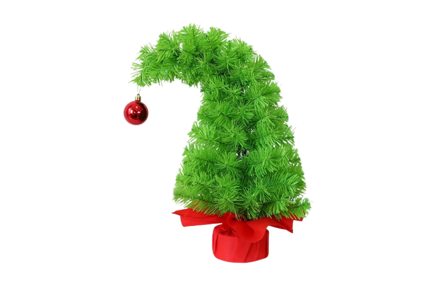 PVC Green Bended Tree w/Bauble 45cm