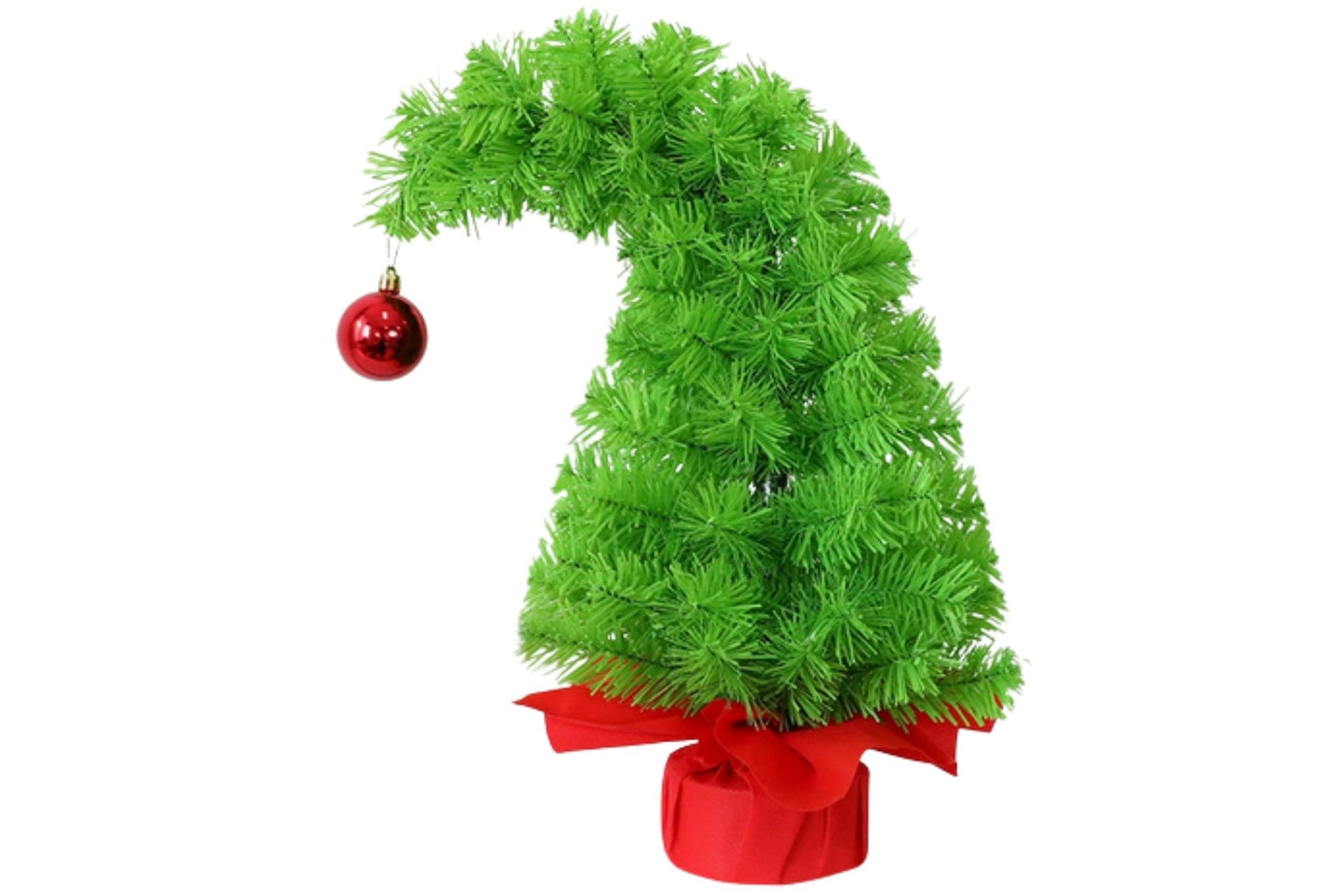 PVC Green Bended Tree w/Bauble 60cm