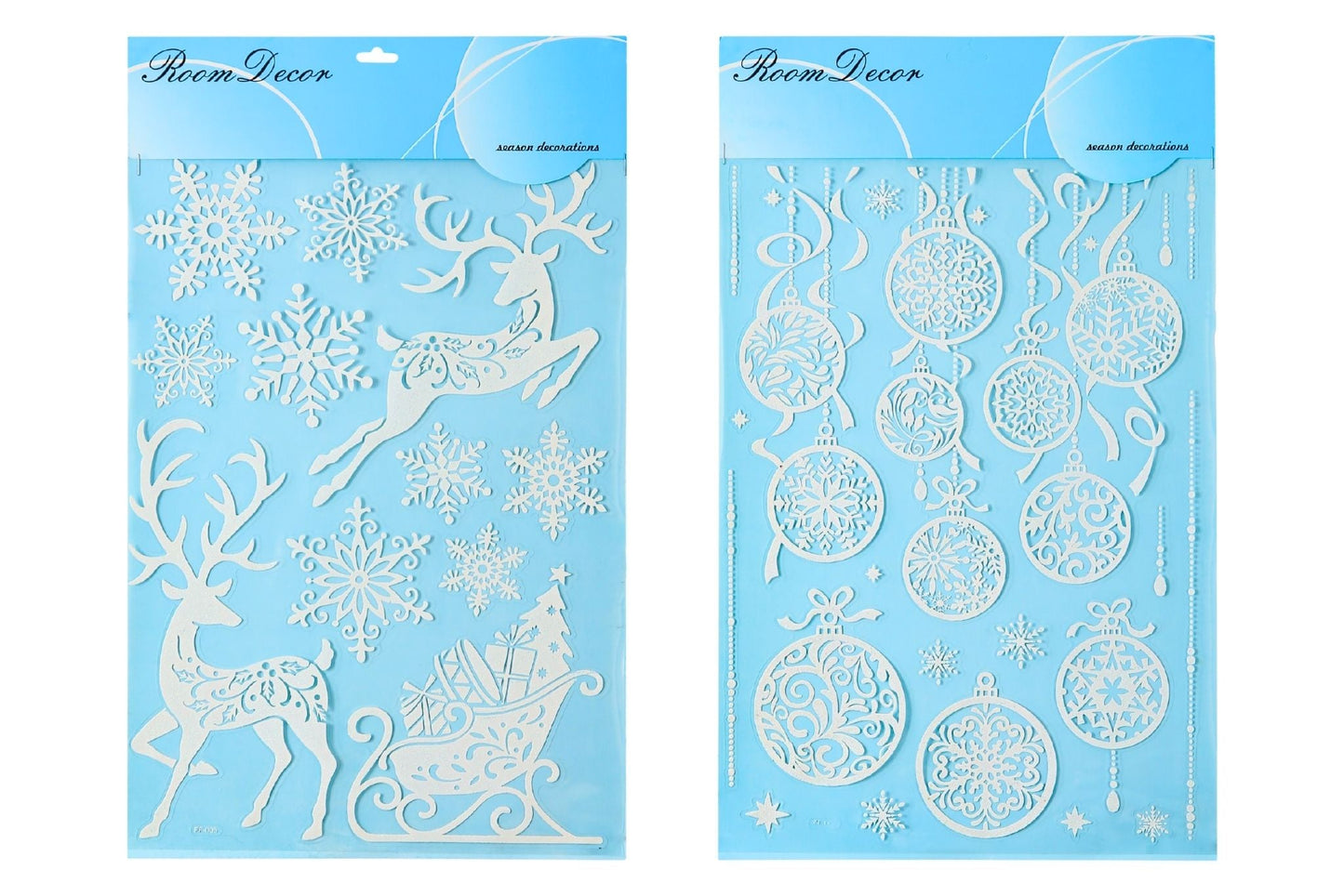 Glitter Christmas Stickers 30x50cm 6 Asstd