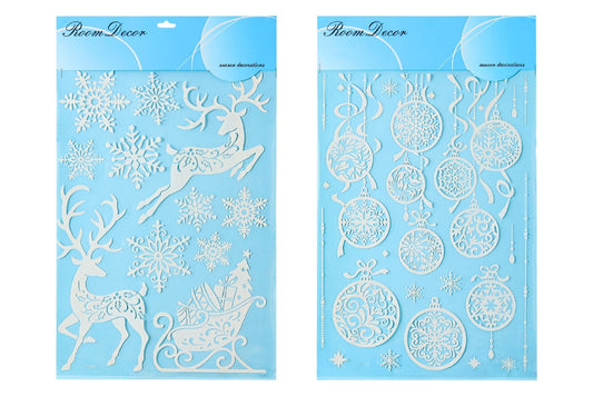 Glitter Christmas Stickers 30x50cm 6 Asstd