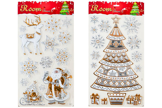 Gold & Silver Christmas Stickers 25x46cm 6 Asstd