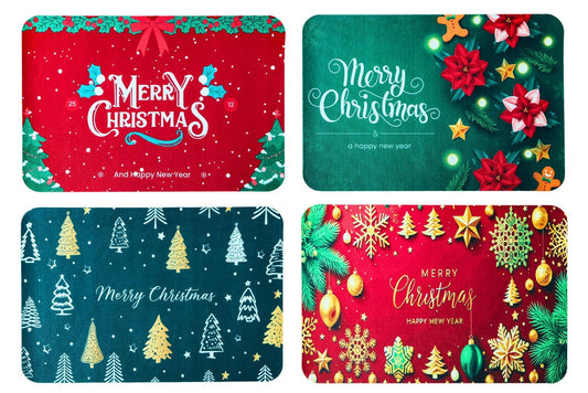 Xmas Door Mat 60x40cm 4 Asstd