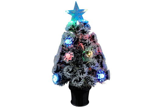 Xmas Flower Tree Green/White w/Colour LED USB or B/O 60cm Colour Box