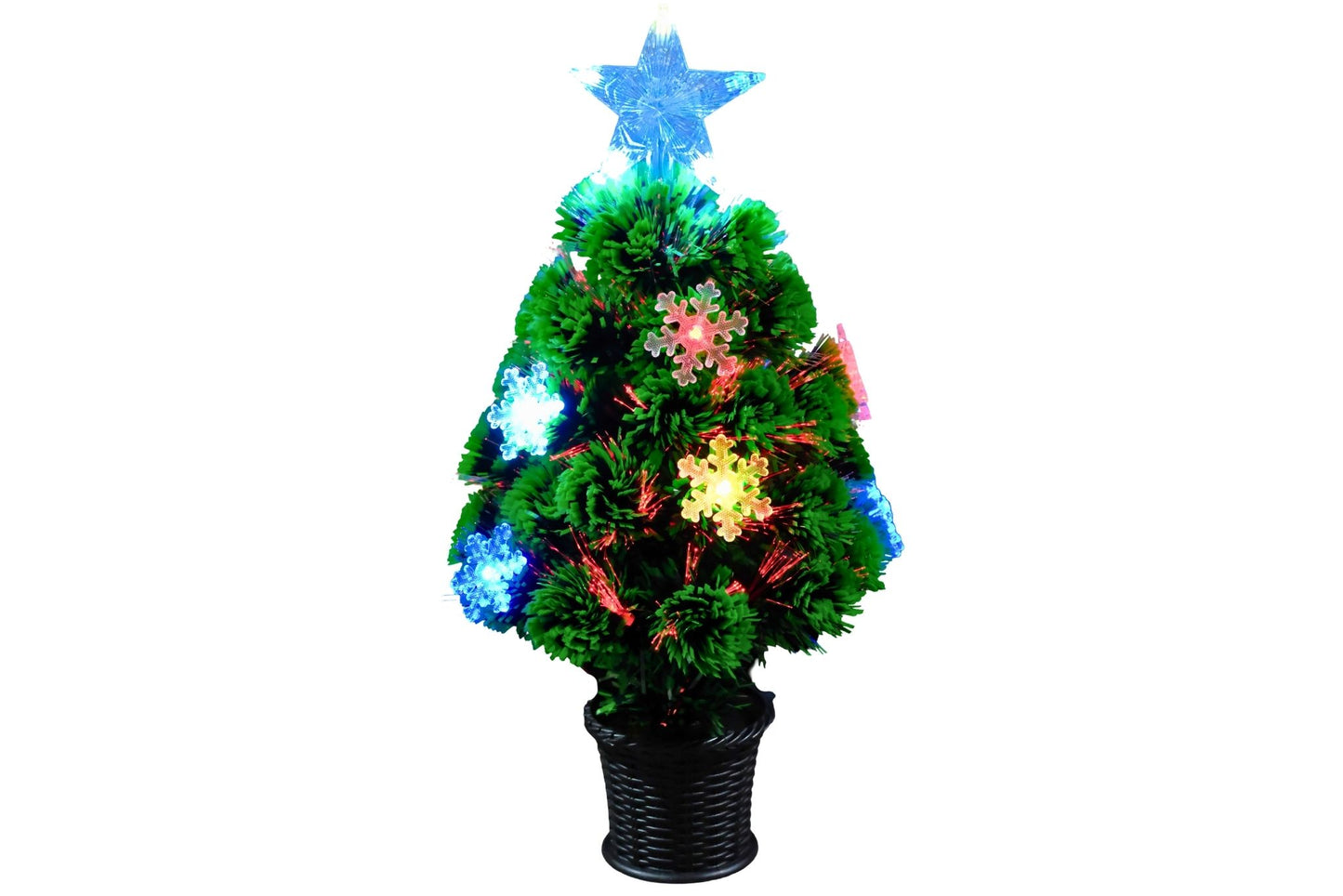 Xmas Tree w/Colour LED USB or B/O 60cm Colour Box