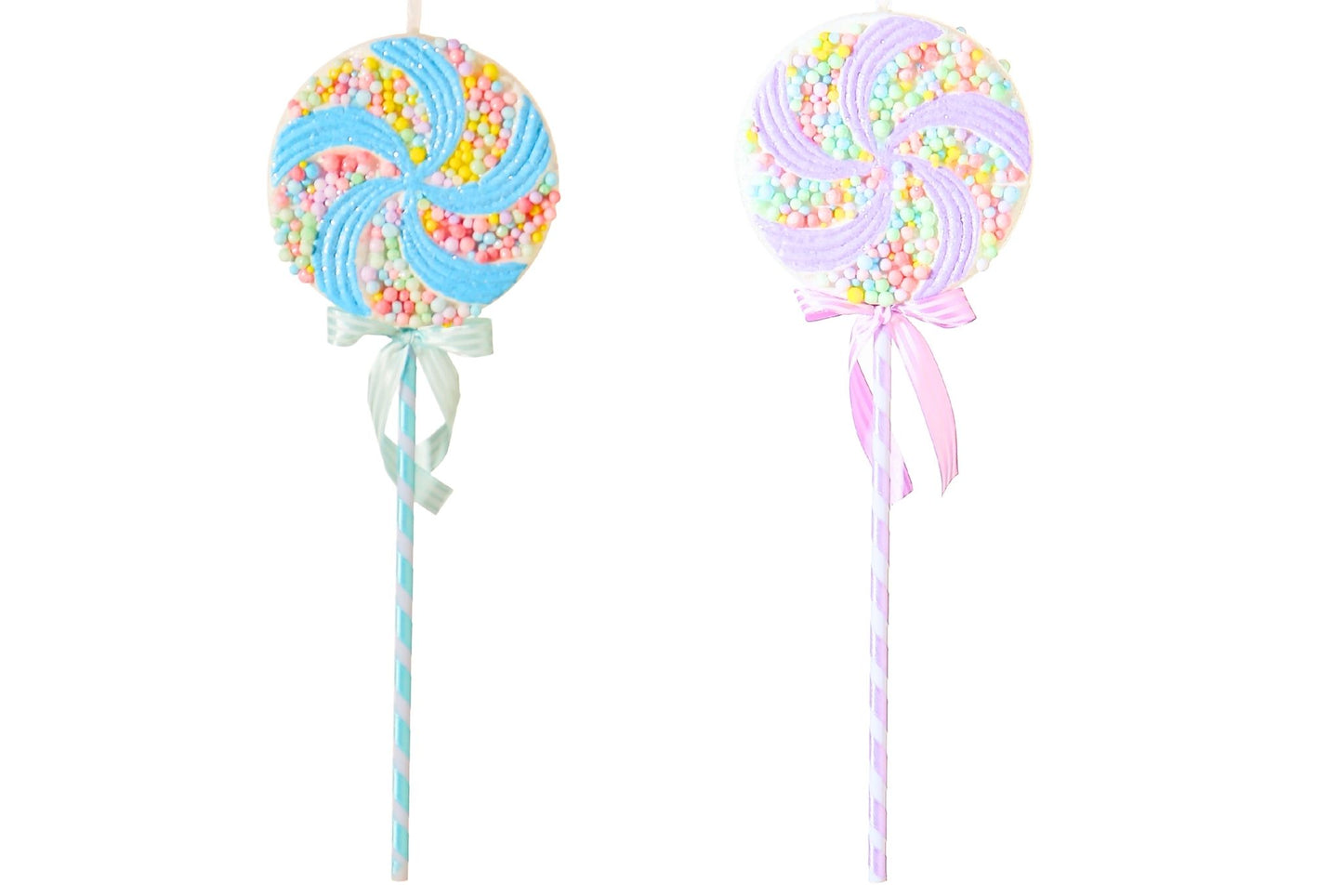 Xmas Ornament Lillipop Blue 14x3x37cm 2 Asstd