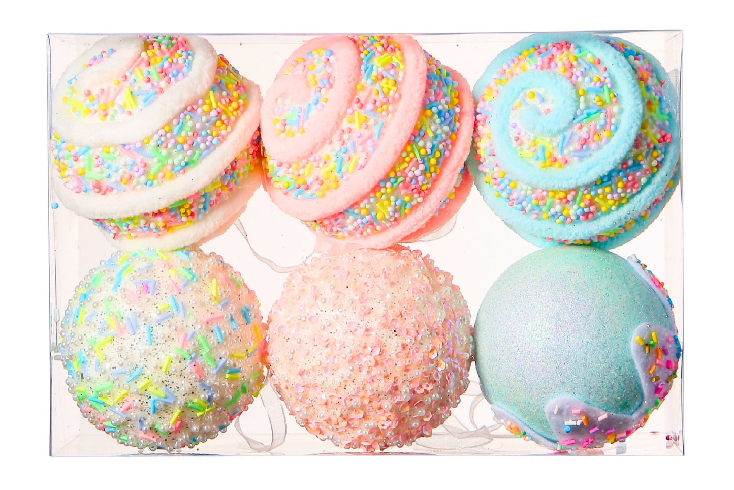 Xmas Ornament Pastel Collection Pk6 8cm