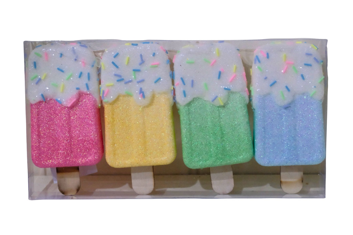 Xmas Ornament Ice Pop Collection Pk4 6x3x13cm