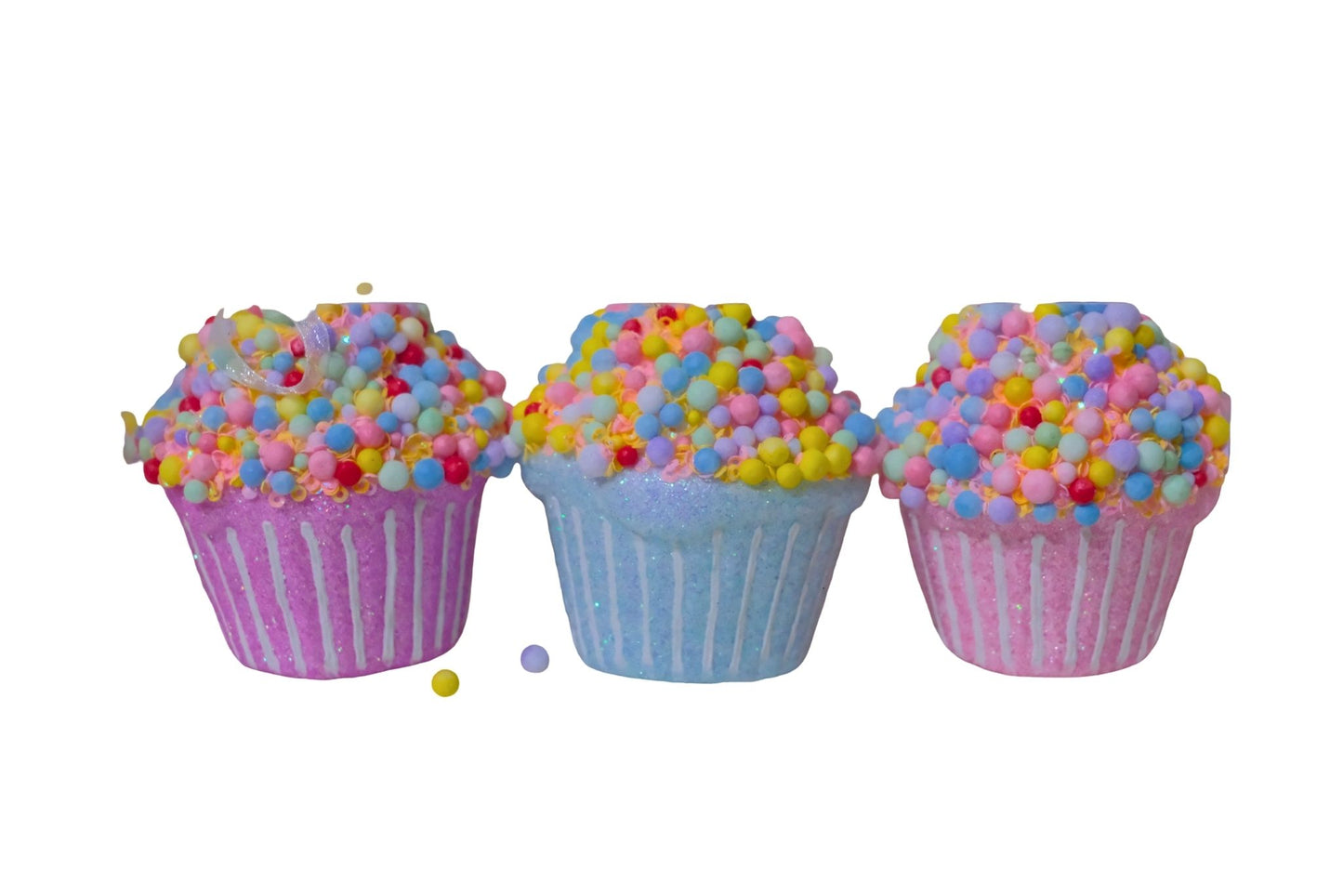 Xmas Ornament Cupcake Collection Pk3 6.5x7cm