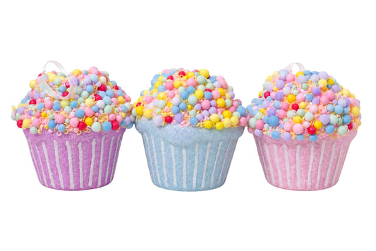 Xmas Ornament Cupcake Collection Pk3 6.5x7cm