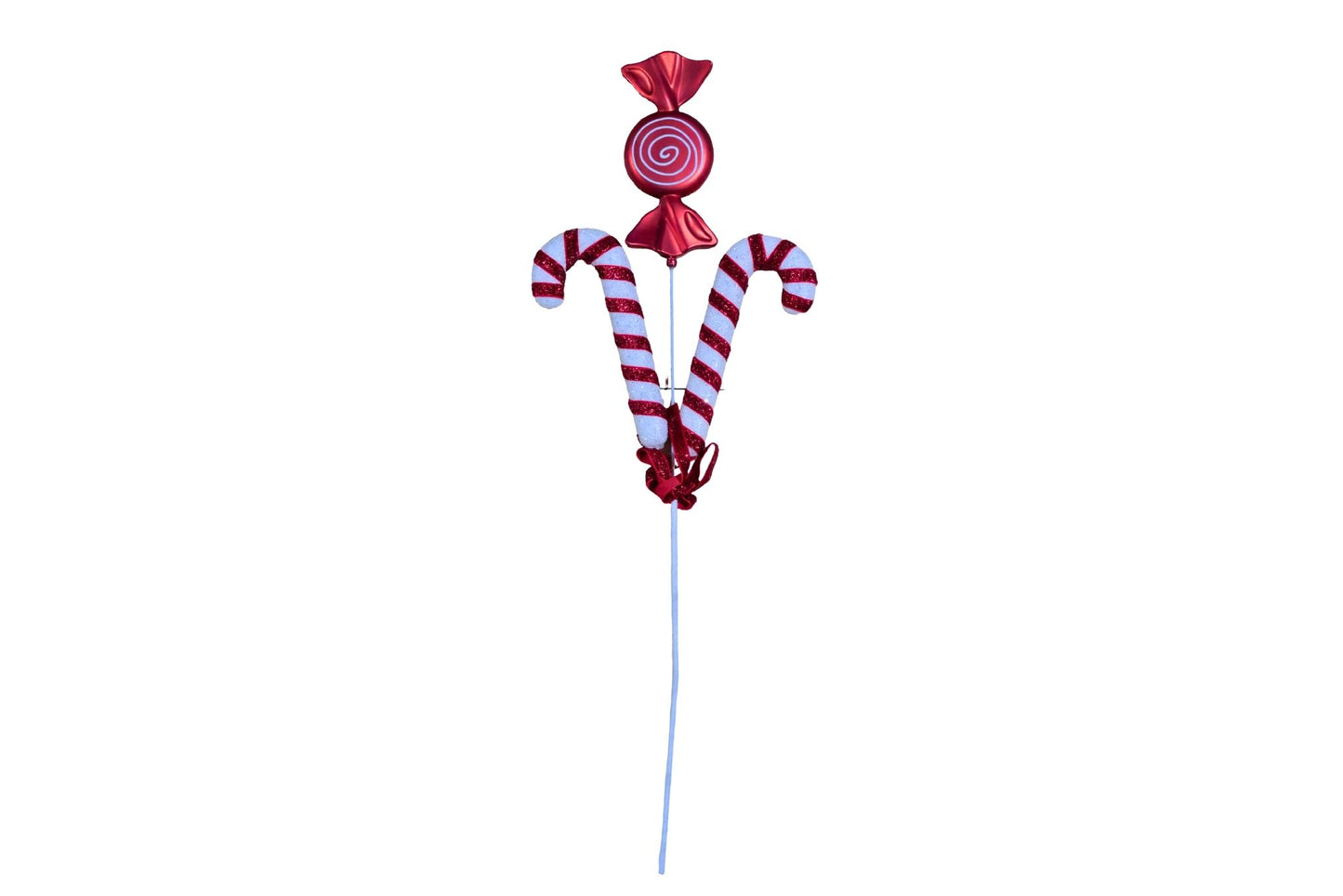 Xmas Deocration Pick Candy Cane 3 Head 22x63cm