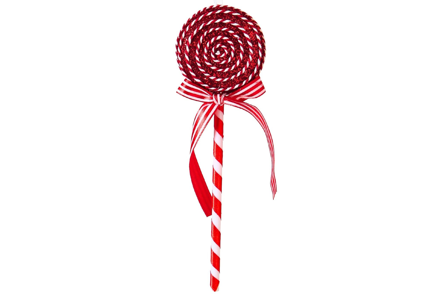 Xmas Ornament Lollipop Red/White 8x3x25cm