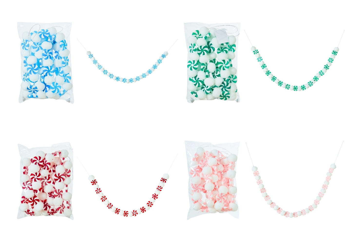 Xmas Deocration Garland Candy 185cm 4 Asstd