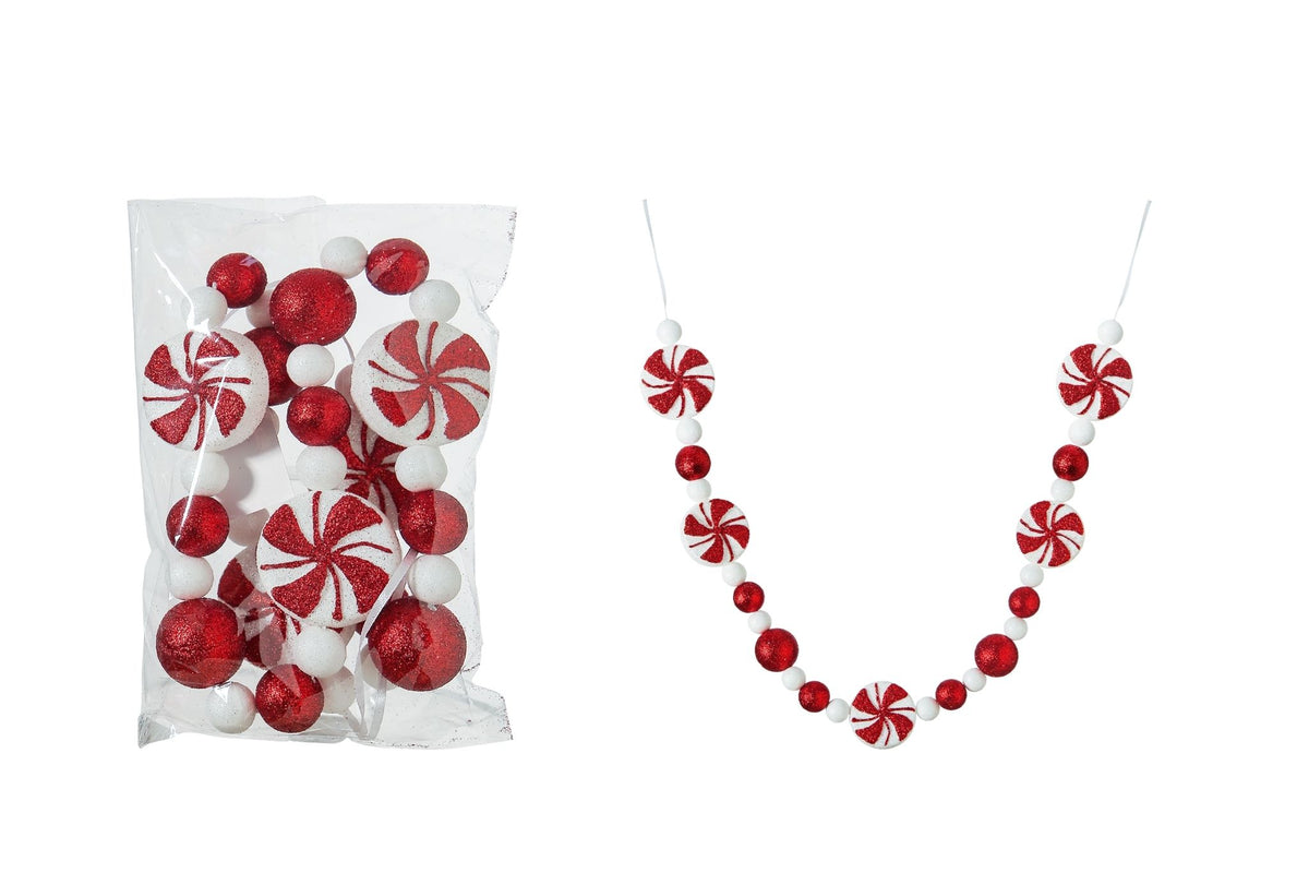 Xmas Deocration Garland Lollipop Red/White 108cm