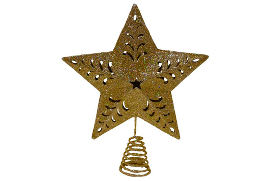 Xmas Star Tree Topper Gold 25x30cm Window Box