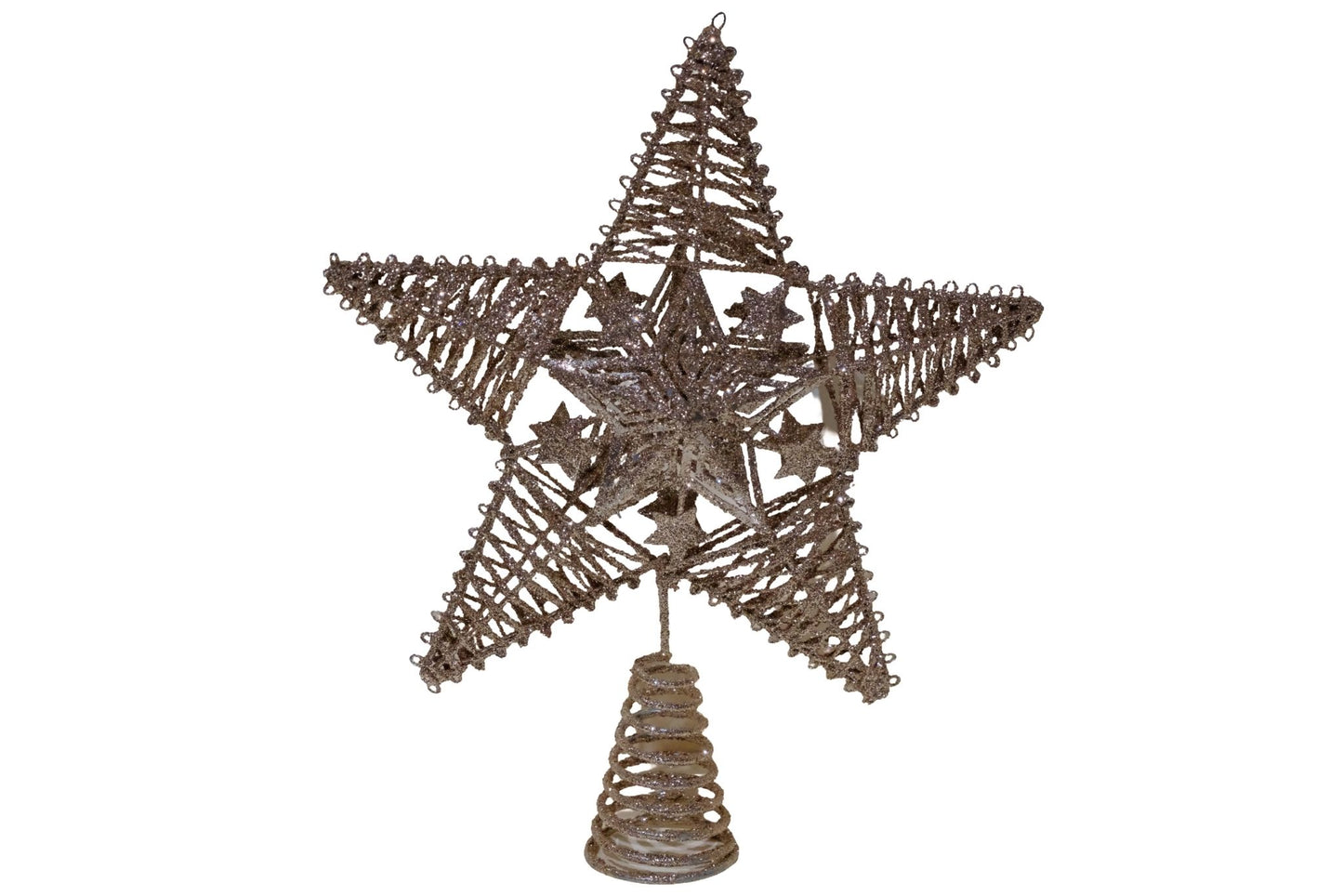 Xmas Star Tree Topper Gold 25x30cm Window Box
