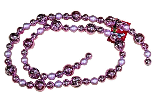 Xmas Bauble Garland Pink 1.8m 3-4cm Baubles